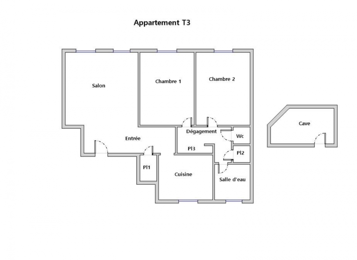 BREST : AGRÉABLE APPARTEMENT T3 DE 63 M²